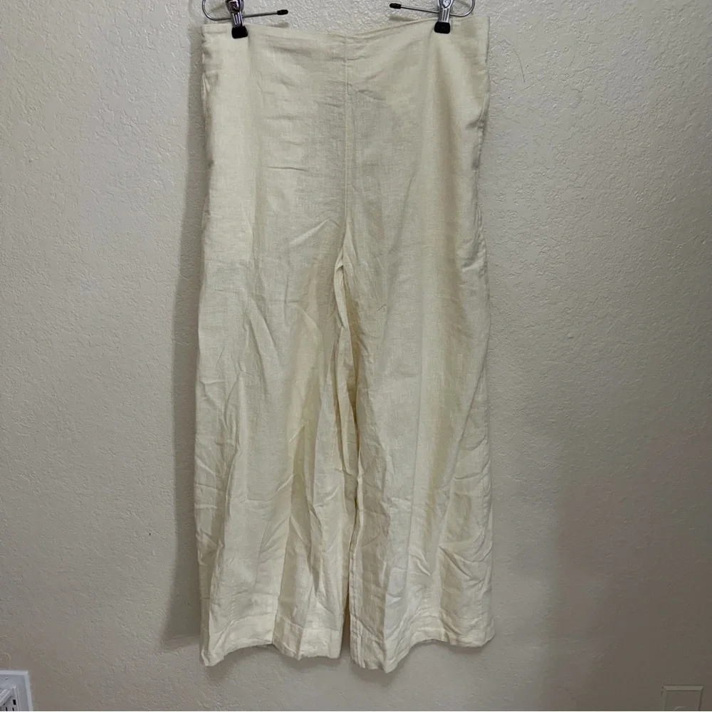 New FREE PEOPLE Cotton-Linen Wide Leg Pants